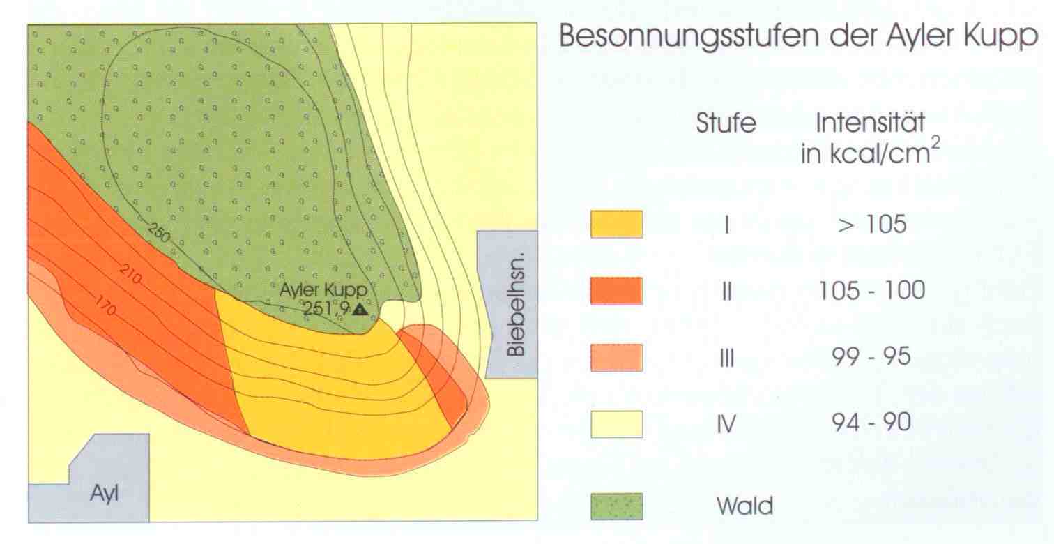 Weinbauklima am Beispiel Ayler Kupp, f�r den Ockfener Bockstein gelten �hnliche Bedingungen